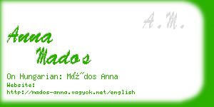 anna mados business card